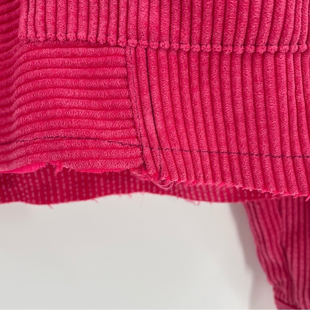 Urban Outfitters BDG Rodney Hot Pink Corduroy Cropped Button-Down Shirt Jacket - Picture 7 of 13